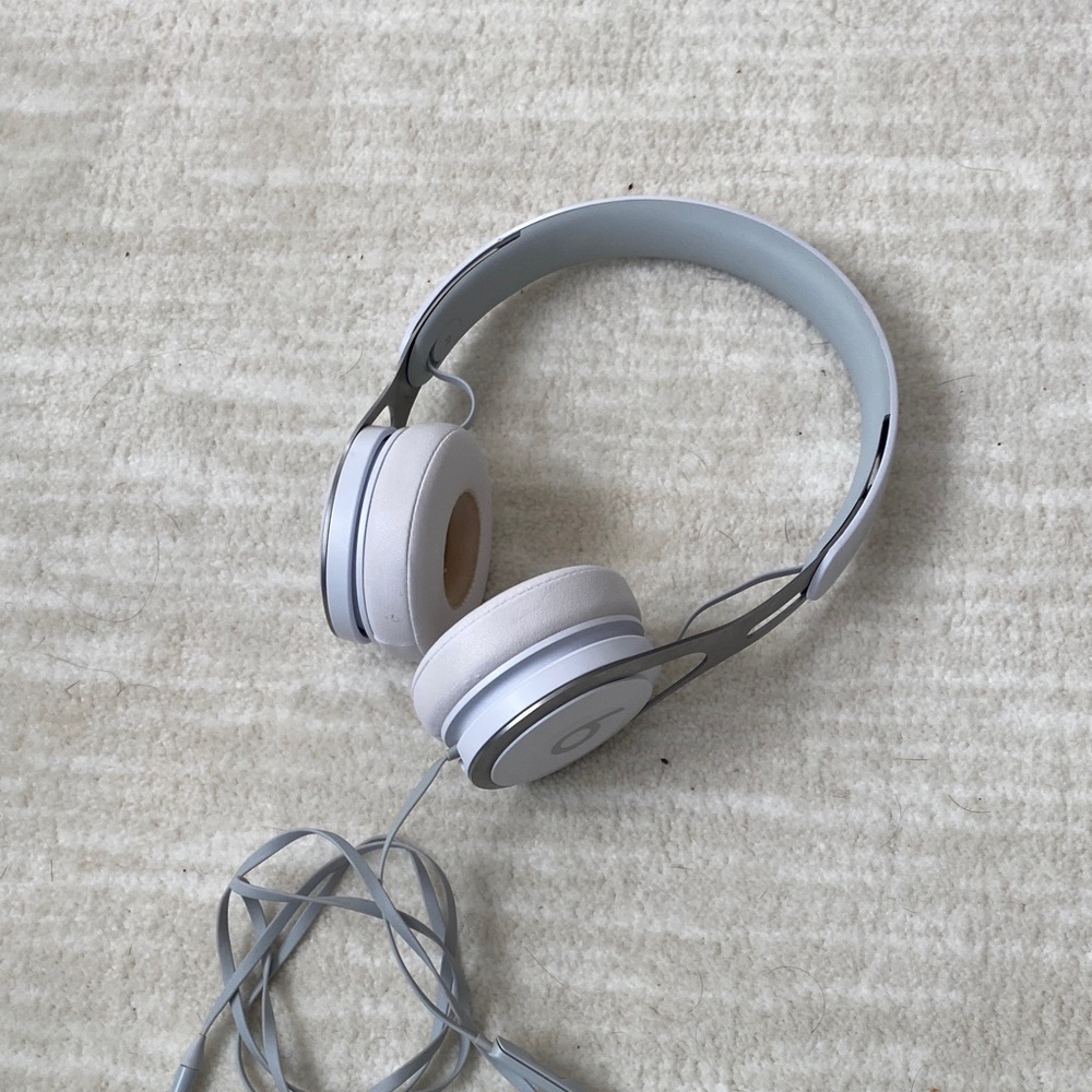 Beats silver and gray wired headphones